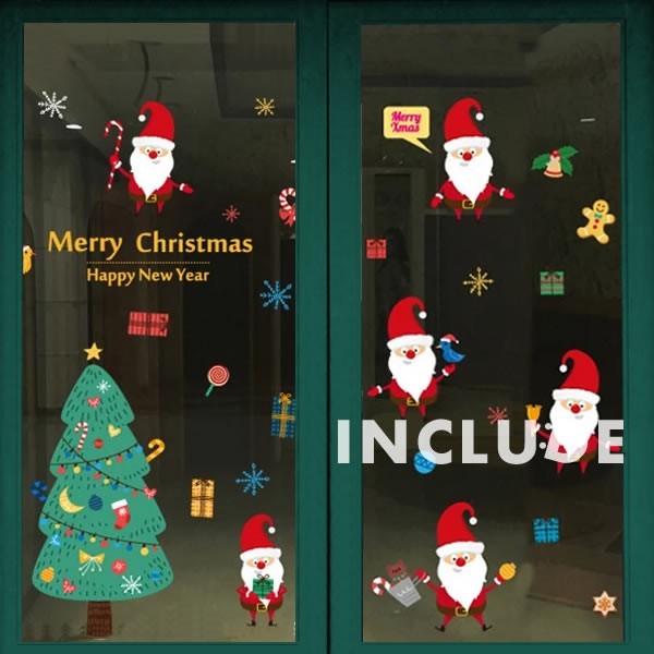 ウォールステッカー クリスマス ちびサンタ サンタがいっぱい クリスマスツリー クリスマスプレゼント 素敵なクリスマス ココロを拍卖