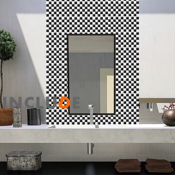 ウォールステッカー タイル柄 組み合わせ自由 フラッグ モノクロ ブロックチェック 可愛い おしゃれ ドレスアップ 壁のステッカ拍卖