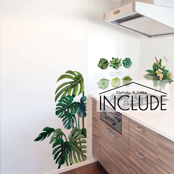 ウォールステッカー モンステラ 多肉植物 セダム エケベリア ハオルシア アガベ トロピカルプランツ リーフ エンセーテ バショ拍卖