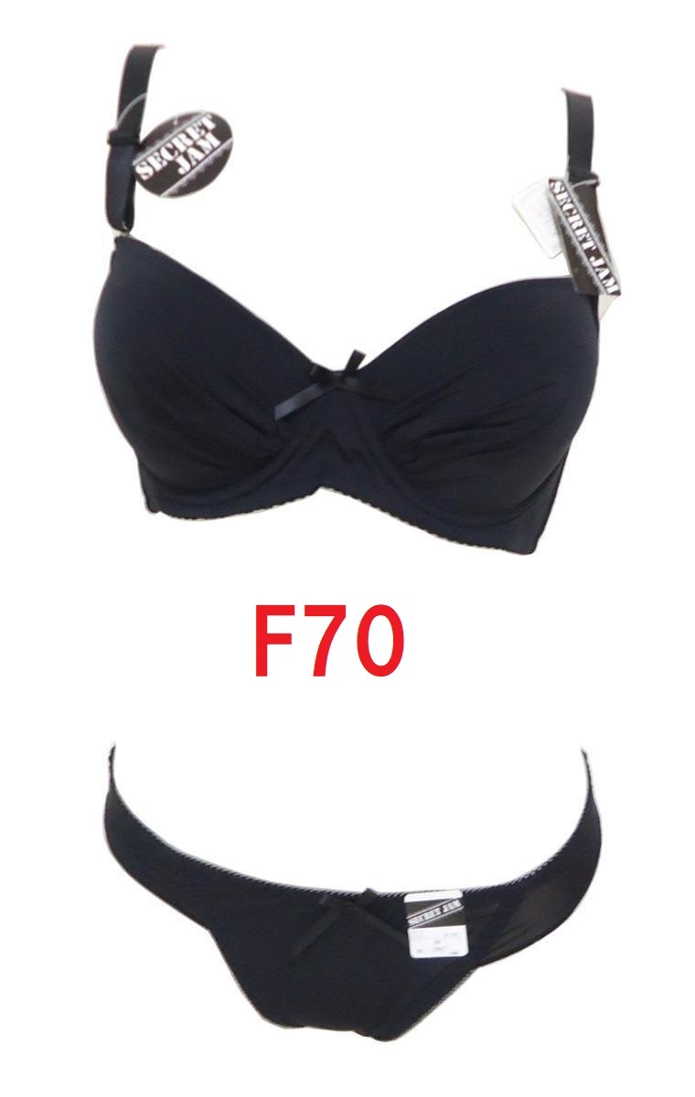 F70/M・ブラック◆シームレスブラジャー&ショーツ◆補正下着◆大きいサイズ拍卖