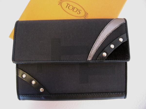 ★お値下げ★新品本物TOD'Sトッズ★T-Proje黒財布コットンカーフ拍卖