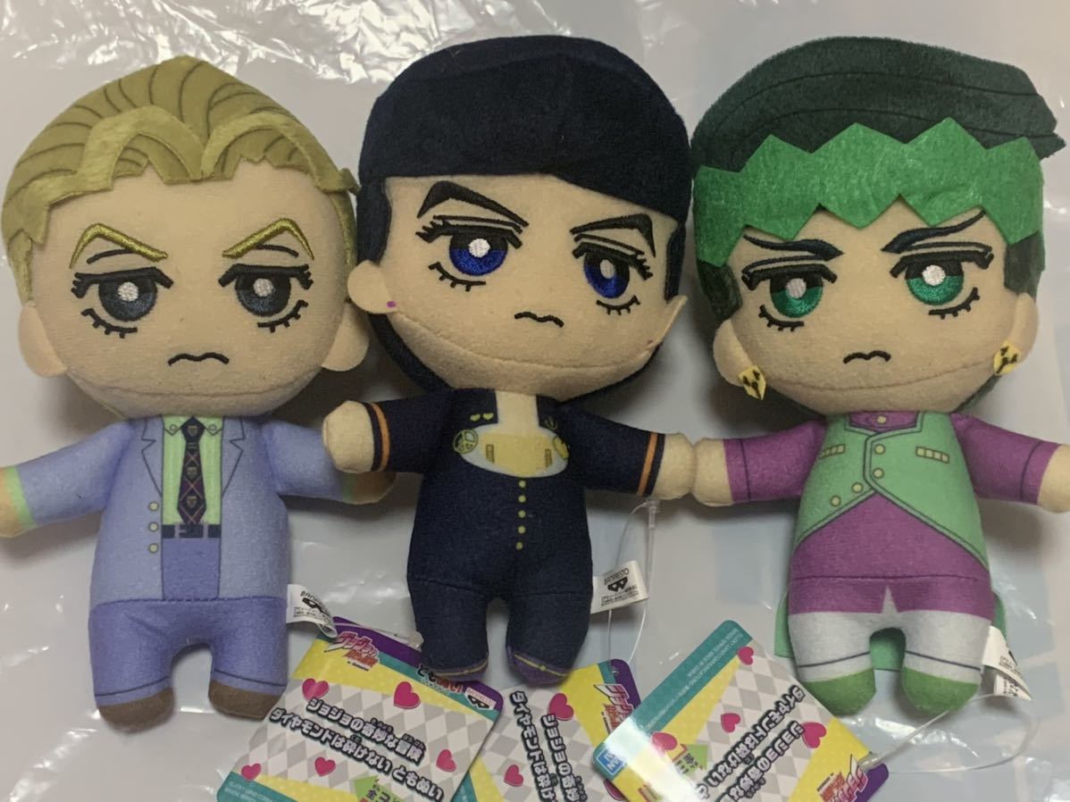 ジョジョの奇妙な冒険 ダイヤモンドは砕けない ともぬい 全3種 ぬいぐるみ 東方仗助・岸辺露伴・吉良吉影 定形外350円 新品・タグ付拍卖