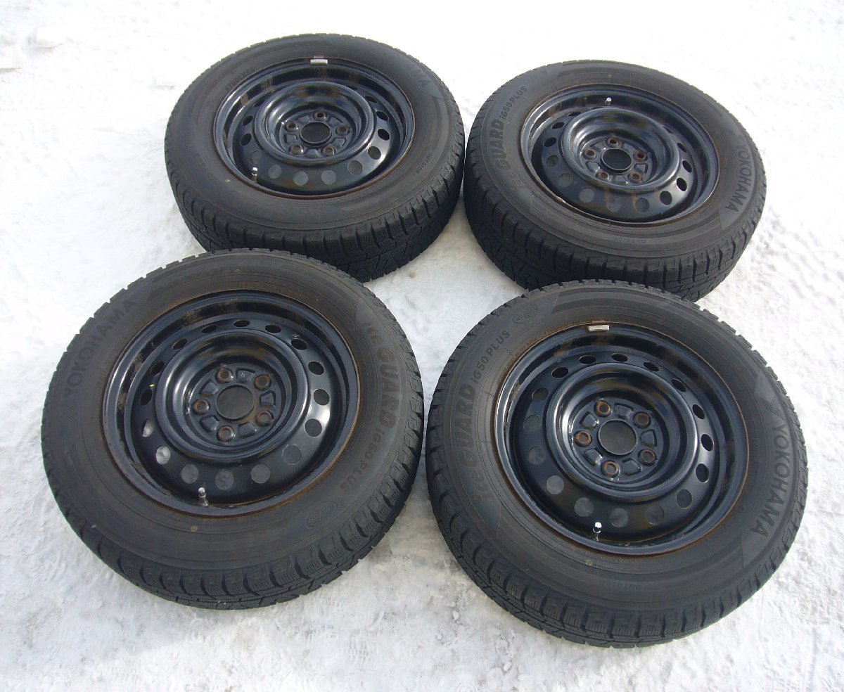 ☆YOKOHAMA ヨコハマ 15インチスタッドレスタイヤ iceGUARD iG50PLUS 195/65R15 鉄ホイル USED品☆拍卖