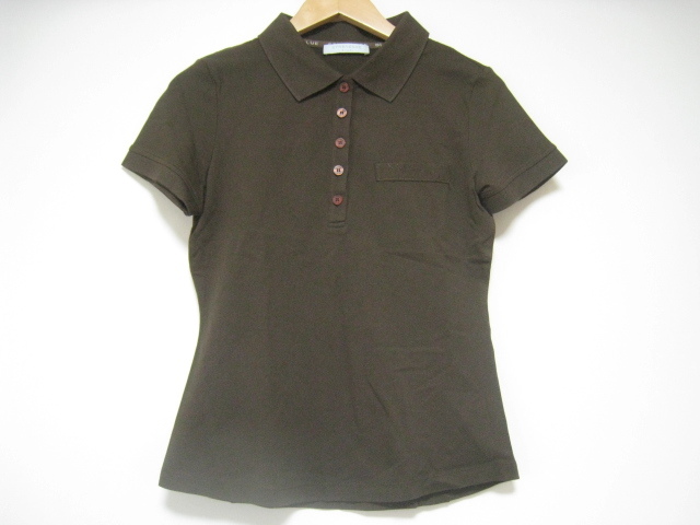 STRENESSE BLUE ストラネス ブルー トップス ポロシャツ 半袖 胸ポケット 茶 ブラウン Sサイズ拍卖