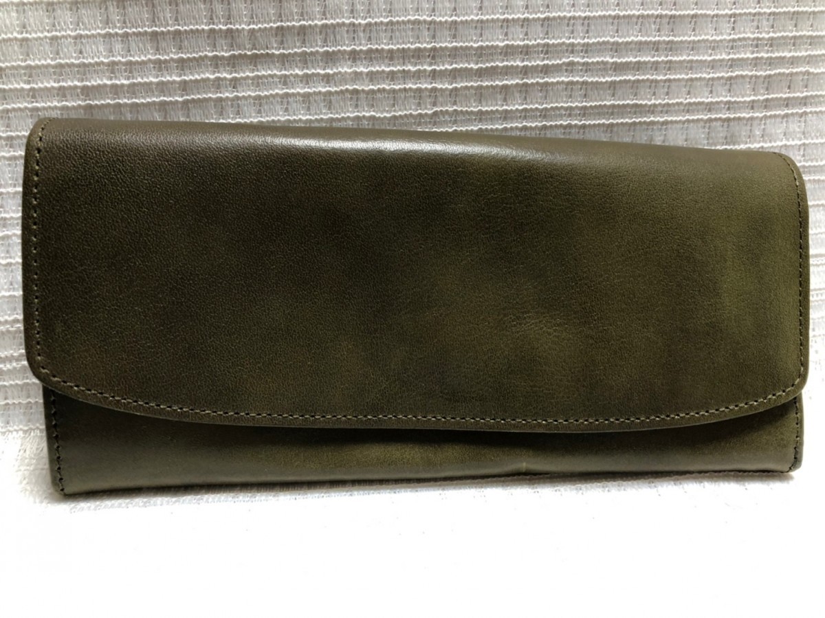 ☆新古品☆マーガレットハウエル/長財布フタ/シンプルカーキCC拍卖