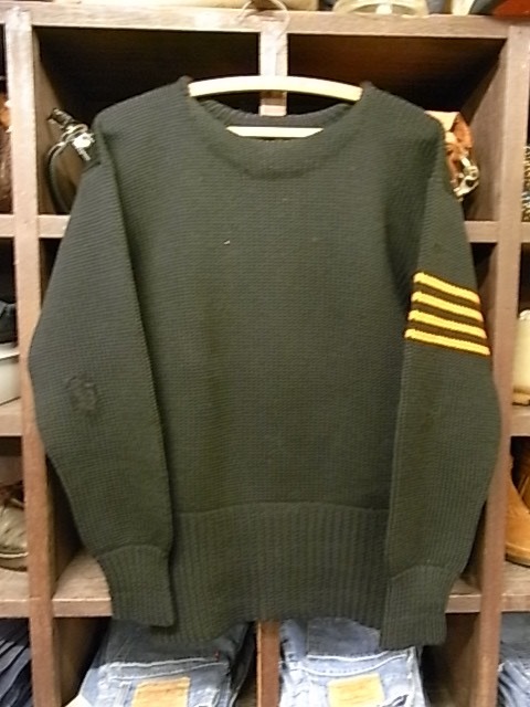 50'S VINTAGE ROY KNIT 袖ライン ウール セーター SIZE M? 黒 ヴィンテージ ニット拍卖