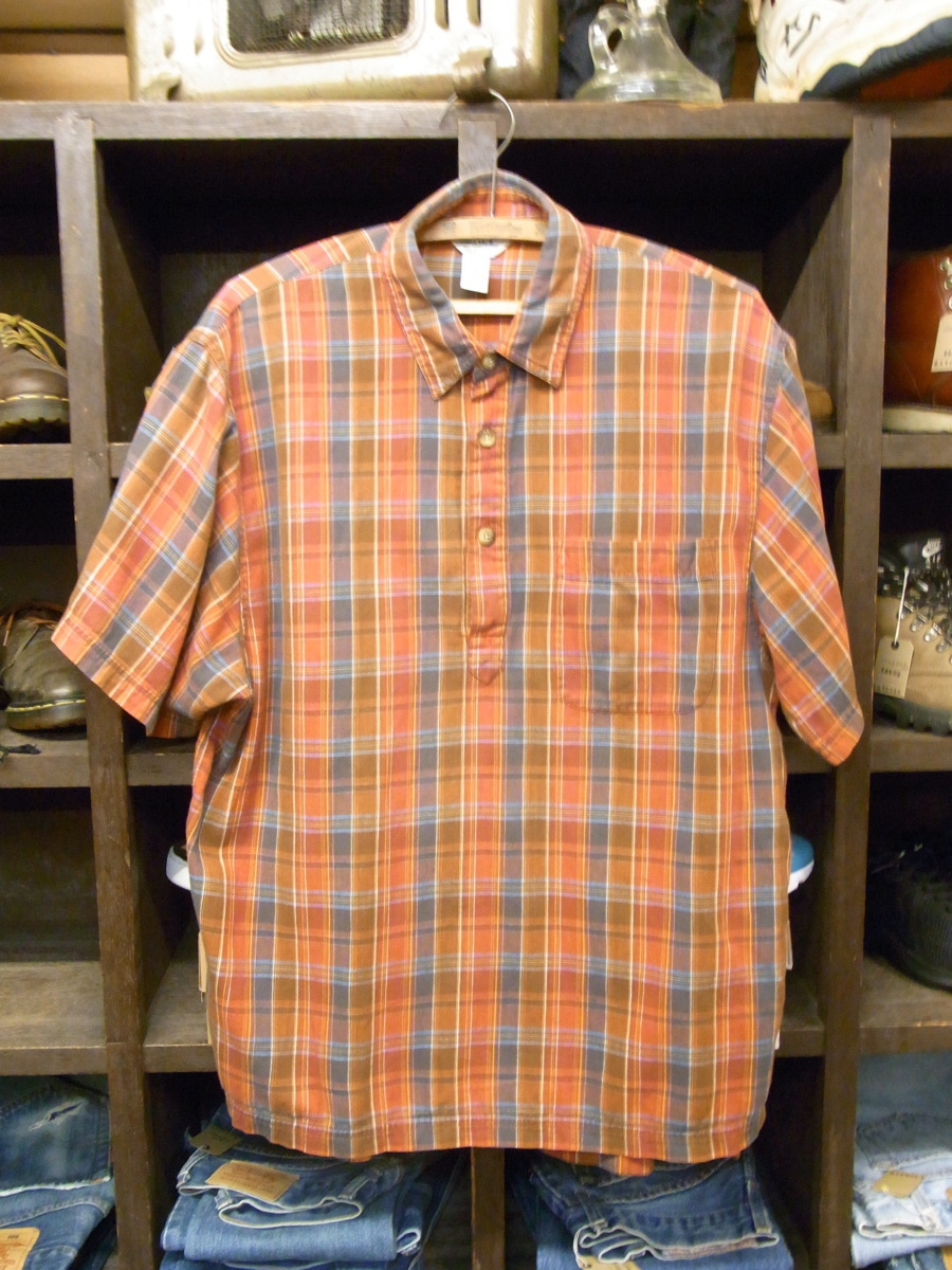 90'S REI PULLOVER CHECK COTTON SHIRTS SIZE S アールイーアイ プルオーバー コットン チェック シャツ 半袖 レイ拍卖