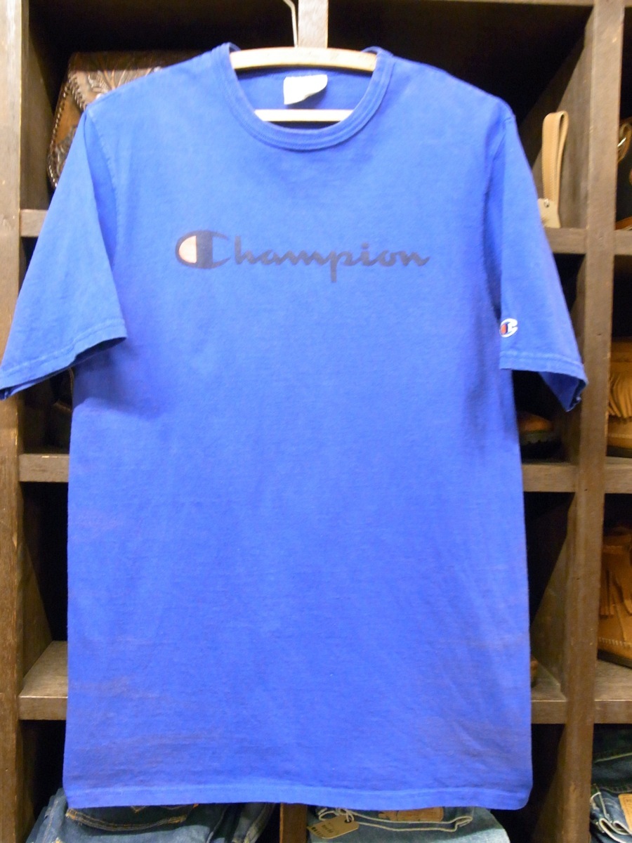 CHAMPION LOGO T-SHIRT BLUE SIZE L チャンピオン ロゴ Tシャツ 半袖 ブルー拍卖