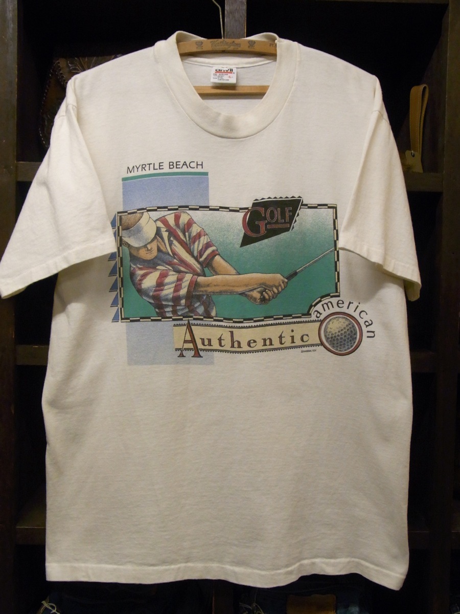 90'S MADE IN USA MYRTLE BEACH GOLF AUTHENTIC AMERICAN T-SHIRT SIZE L アメリカ製 マートル ビーチ ゴルフ アメリカ Tシャツ 半袖拍卖