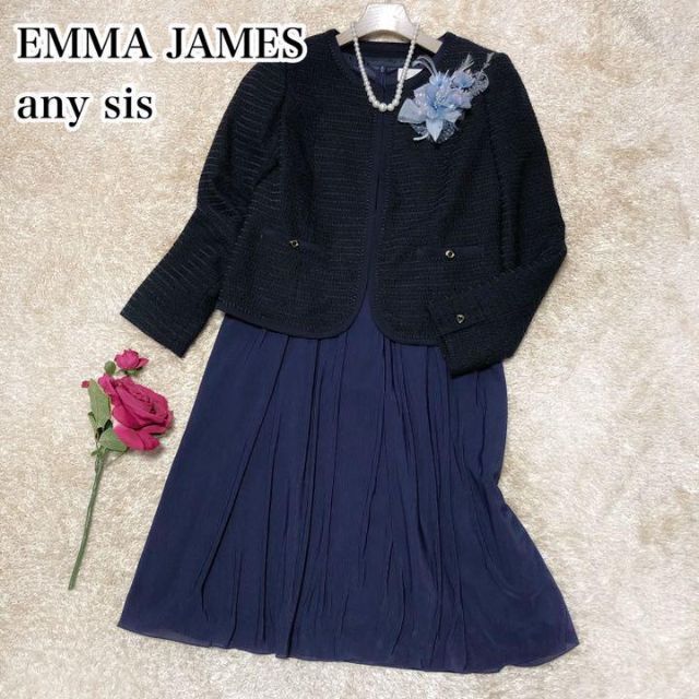 any sis×EMMA JAMESセットアップスーツ セレモニー ワンピース エニィスィス オンワード樫山 Mサイズ相当拍卖