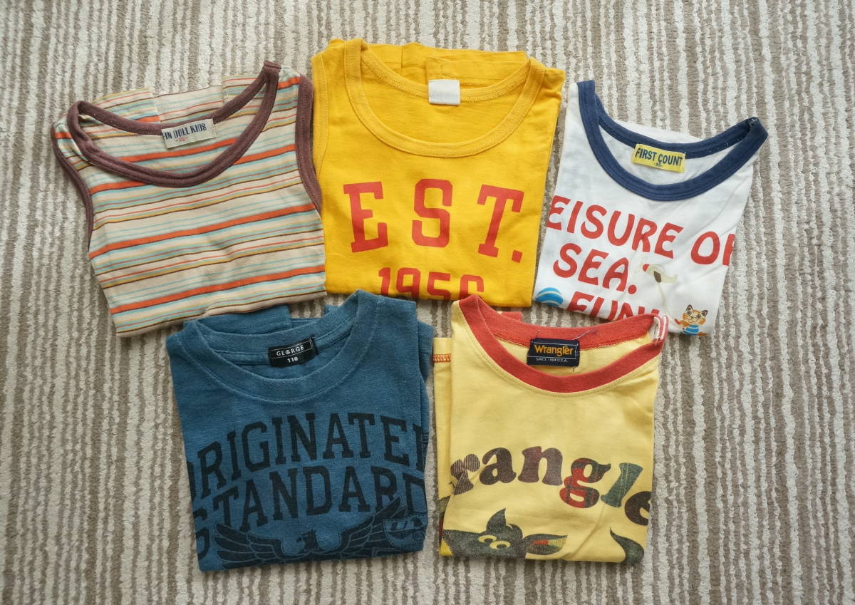 男の子 タンクトップ 5枚組 サイズ 95〜120 (95x2 100x1 110x1 120x1) ベビー 赤ちゃん拍卖