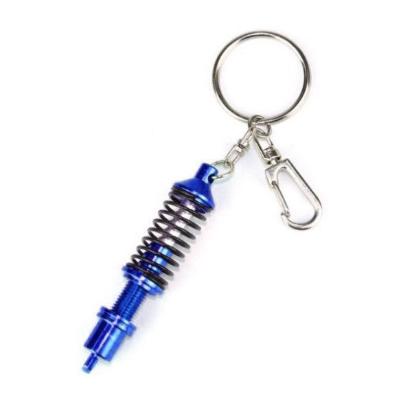 キーホルダー サスペンション キーリング ストラップ アクセサリー 自転車 車 バイク 家 鍵 ブルー 送料無料拍卖