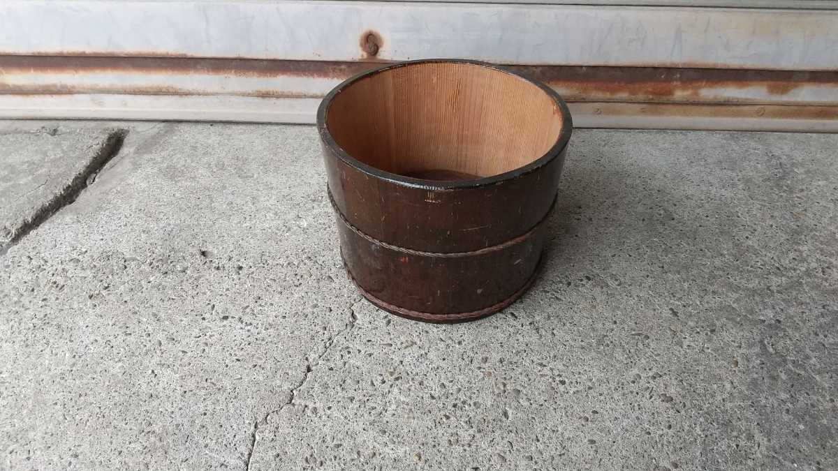 木製 おひつ 昭和レトロ 桶 古民具 古道具 高さ 18cm 直径24cm アンティーク 木製拍卖