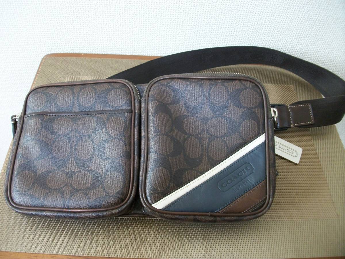 ☆【超目玉商品】【極上美品】希少 コーチ ボディバック ブラウン 角擦れ/傷み無 送料無料 詳細不明 現状優先 中古美品!拍卖