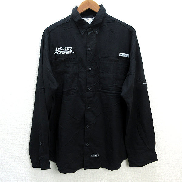s■コロンビア/Columbia 裏地メッシュ 長袖シャツ/アウトドアシャツ【M】黒/MENS/21【中古】拍卖
