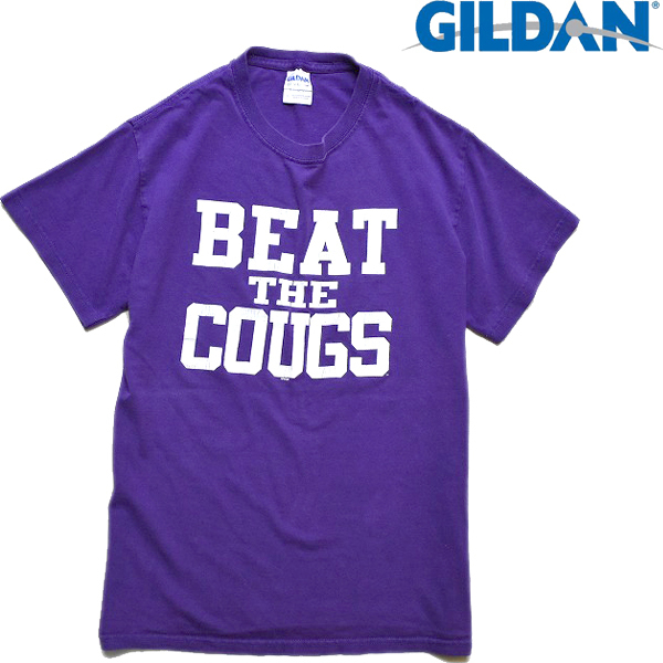 1点物◆ギルダンGILDANコットン100%紫プリントTシャツUSA古着メンズSMレディースOKアメカジ90sストリート/スポーツMixクルーネック513552拍卖