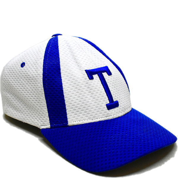 1点物◆TAHOMAロゴ刺繍ツートンキャップUSA古着メンズレディースOKアメカジ90sストリート/スポーツMixベースボール帽子メッシュ白青513331拍卖