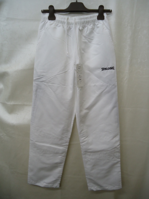 【KCM】sp-4-S■未使用■【SPALDING/スポルディング】裏メッシュロングパンツ S ホワイト メンズ拍卖