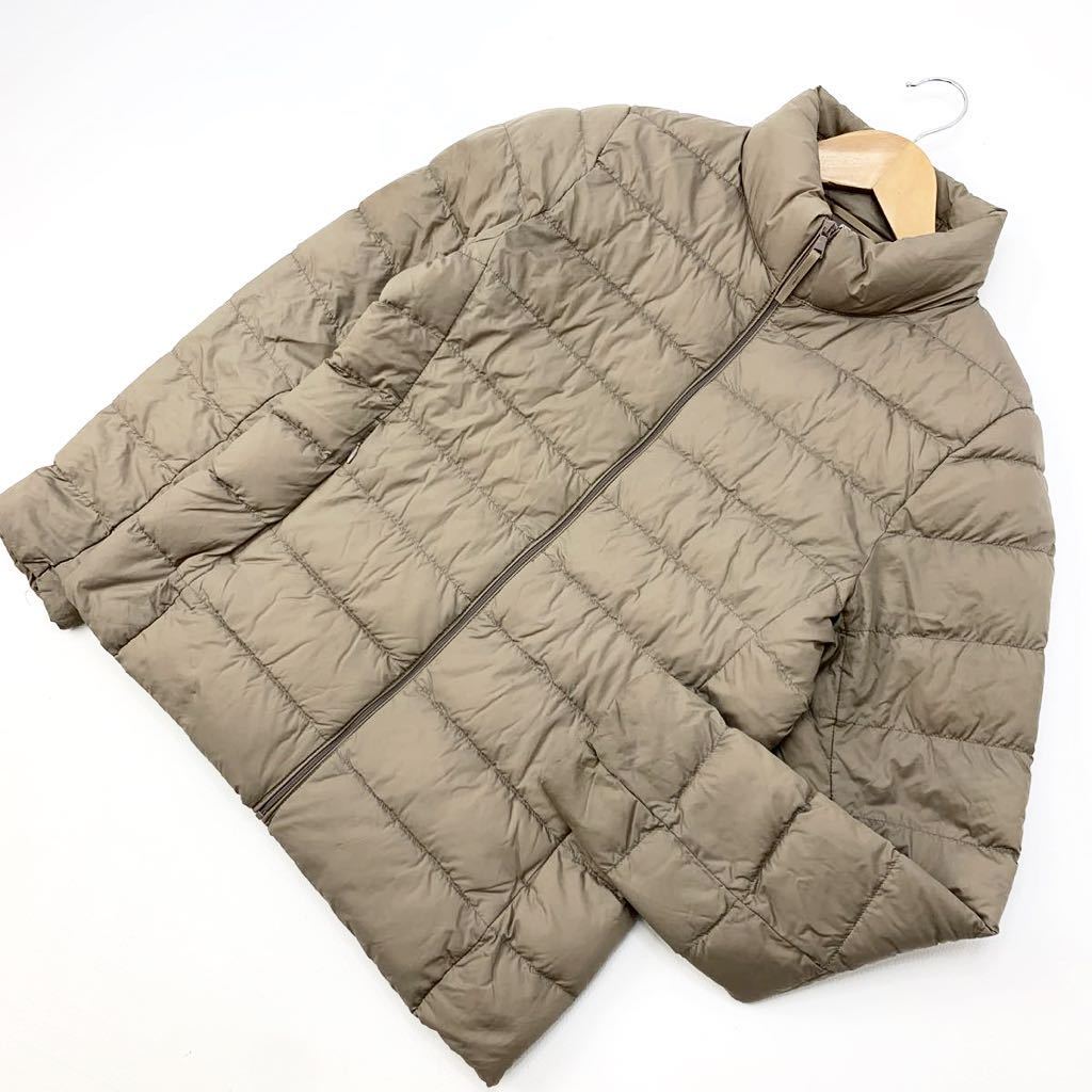 ユニクロ UNIQLO ベージュ ダウンジャケット Lサイズ レディース 最軽量 防寒性十分♪ 合わせやすいお色味感の1枚♪ 細身■I166拍卖