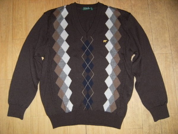 昭和レトロ★日本製★90年代★モータウン ボヘミアン ゴルフ ゴールデンベア セーター ニット 長袖★ディスコ ヤンキー 暴走族 不良 旧車拍卖