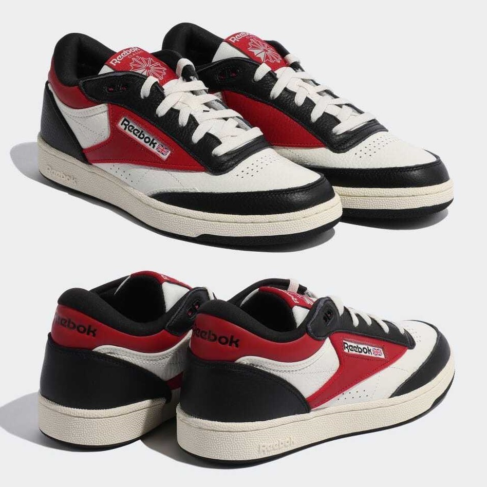 リーボック 23.5cm クラブC ミッド Ⅱ チョーク ブラック レッド Club C Mid II スニーカー拍卖