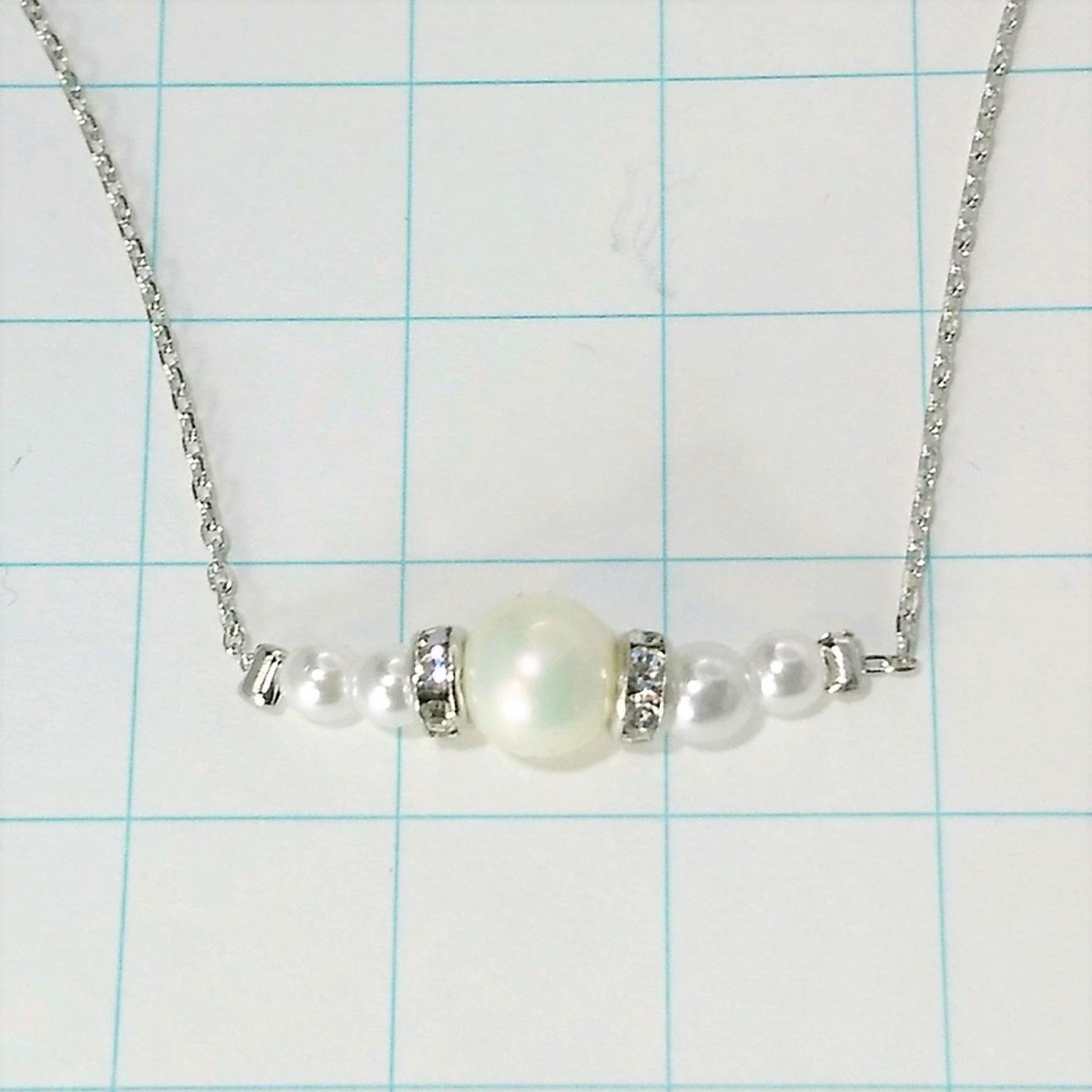 送料無料)ビンテージ☆パールデザインネックレス☆約45cm☆アンティークネックレス A06883拍卖