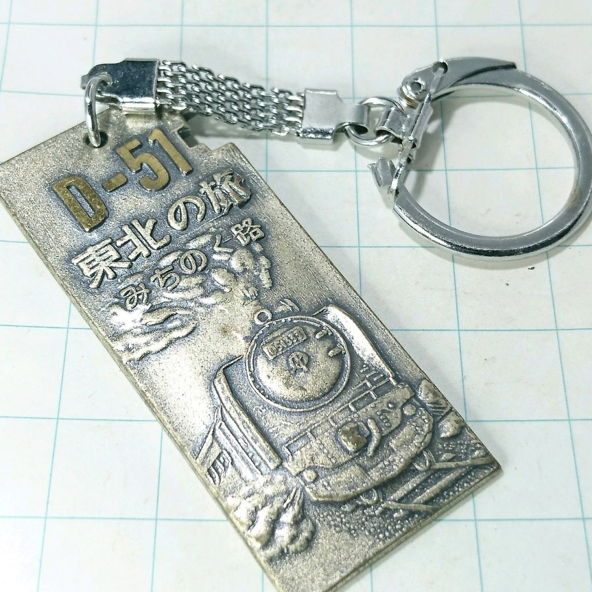 送料無料)D51 機関車 汽車 東北の旅 昭和レトロ ご当地 観光地 登山 山登り 旅行 記念 キーホルダ A07541拍卖