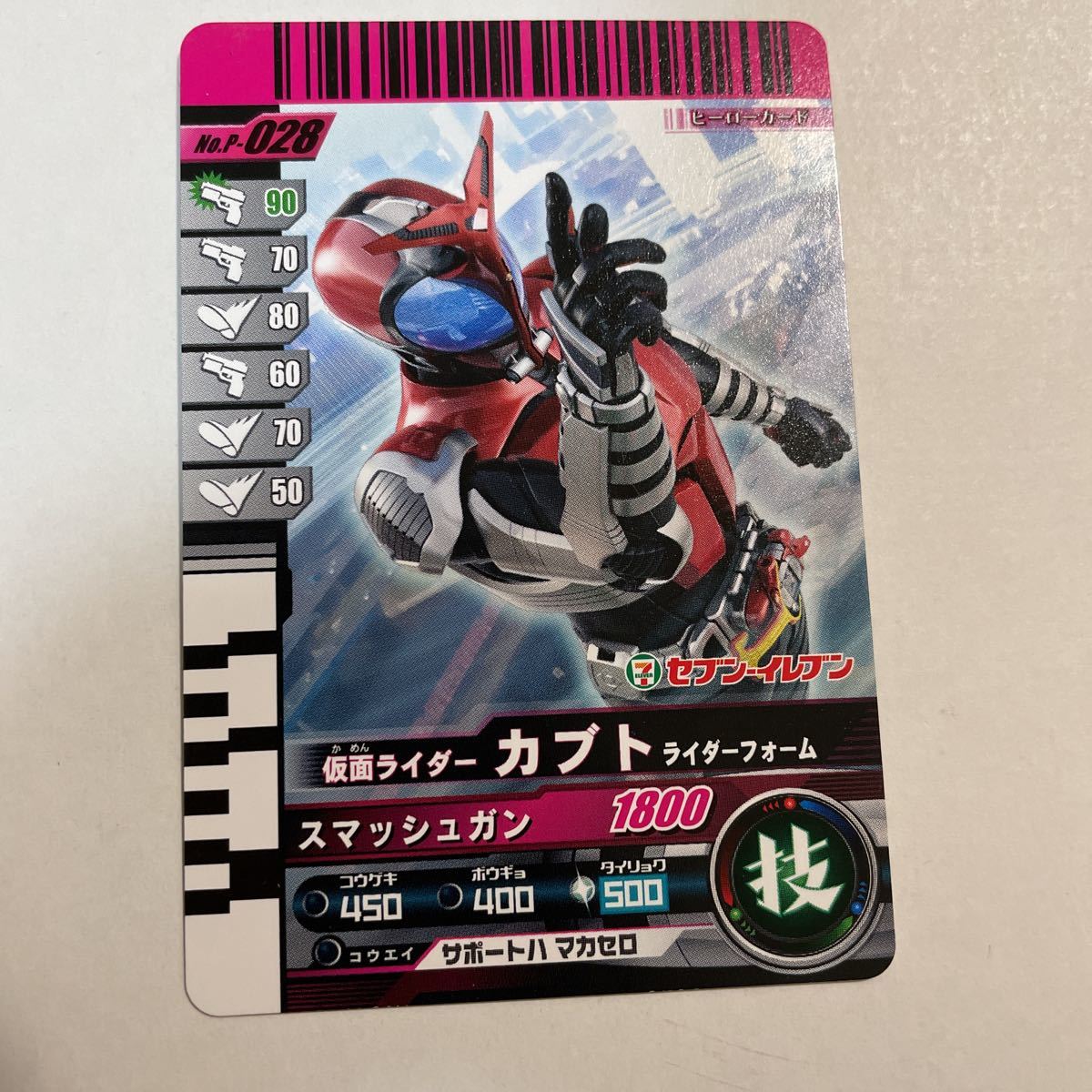 ガンバライド カードダス No.P-028 仮面ライダー カブト ライダーフォーム セブンイレブン限定 2009年 当時物 BANDAI 絶版 カード BANDAI拍卖