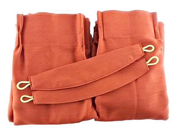 ドレープカーテン遮熱 防炎 2級遮光 2枚 幅100x185cm レッド拍卖