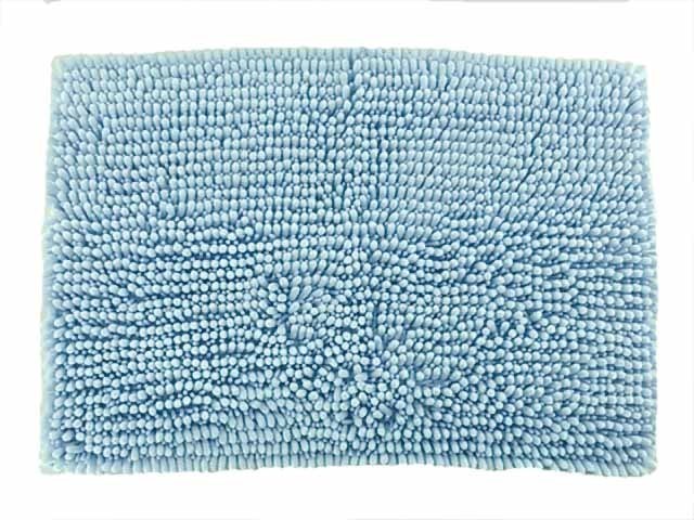 バスマット 吸水 抗菌 ボリューム 極太モール 50x70cm ブルー拍卖