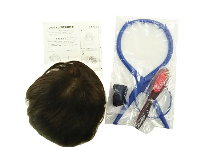 フルウィッグ 分け目自由 人毛100% 職人手植え ショートストレート 自然色拍卖