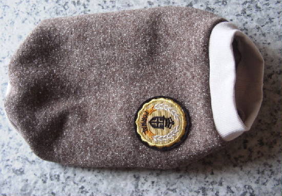 犬服Q00■Mサイズ■トイプードル等小型犬用ウール&シルク混ツイード風裏起毛トレーナー*ミックスモカ茶系ハンドメイド拍卖