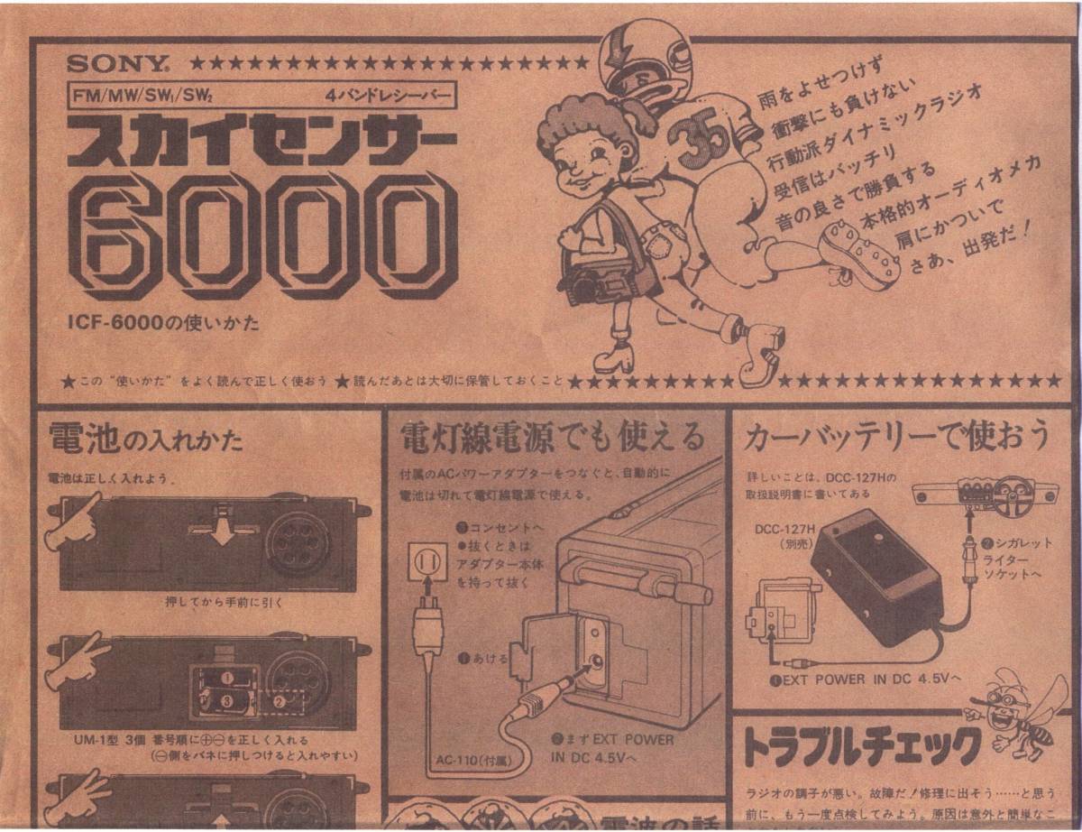 BCL★希少ベリカード★ABS・秋田放送+おまけ★SONY★ソニー★ICF-6000カラー取扱説明書付拍卖