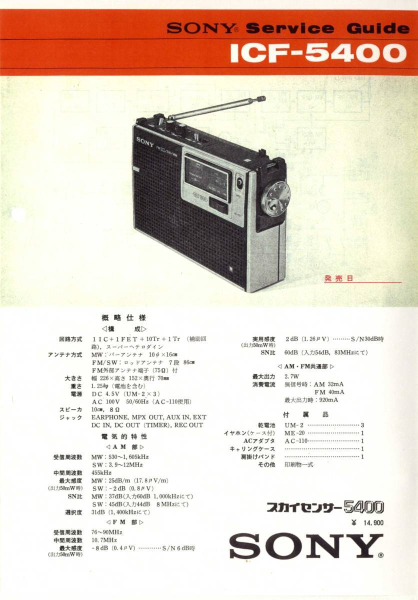 BCL★希少ベリカード★FEBC-HLAZ★極東放送++おまけ★ソニー★SONY★Skysensor★スカイセンサー★ICF-5400カラーサービスガイド付拍卖