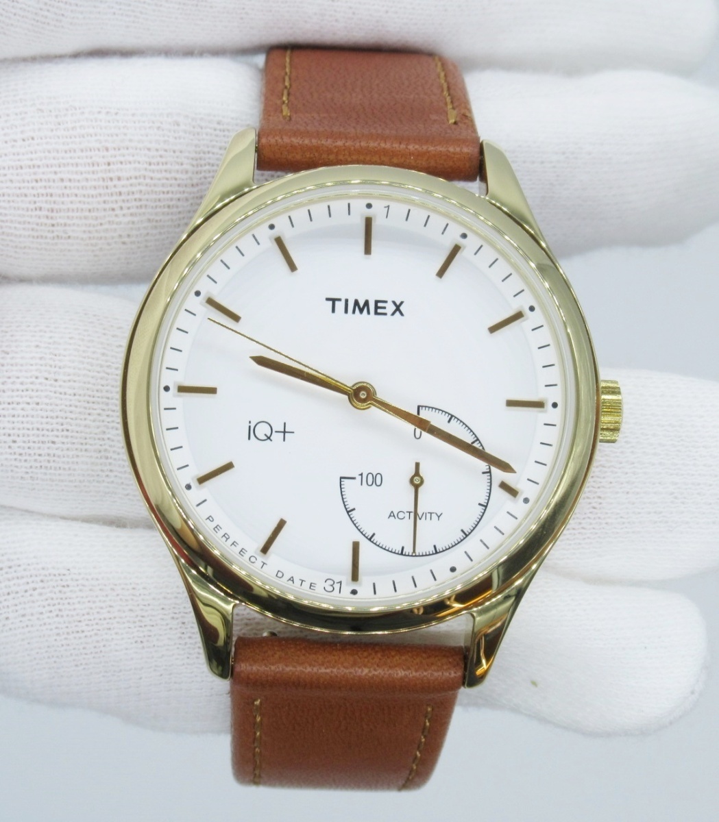 タイメックス Timex iQ+Move スマートウォッチ レザーストラップ TWG013600 スタンド割れ 訳あり特価品 送料無料拍卖