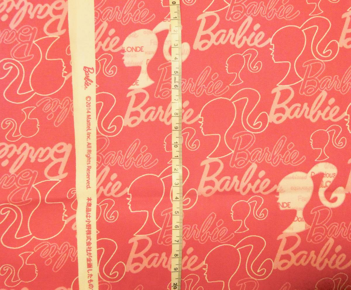 バービー 生地 オックス 50巾 100cm はぎれ 布  Barbie シルエット ピンク拍卖