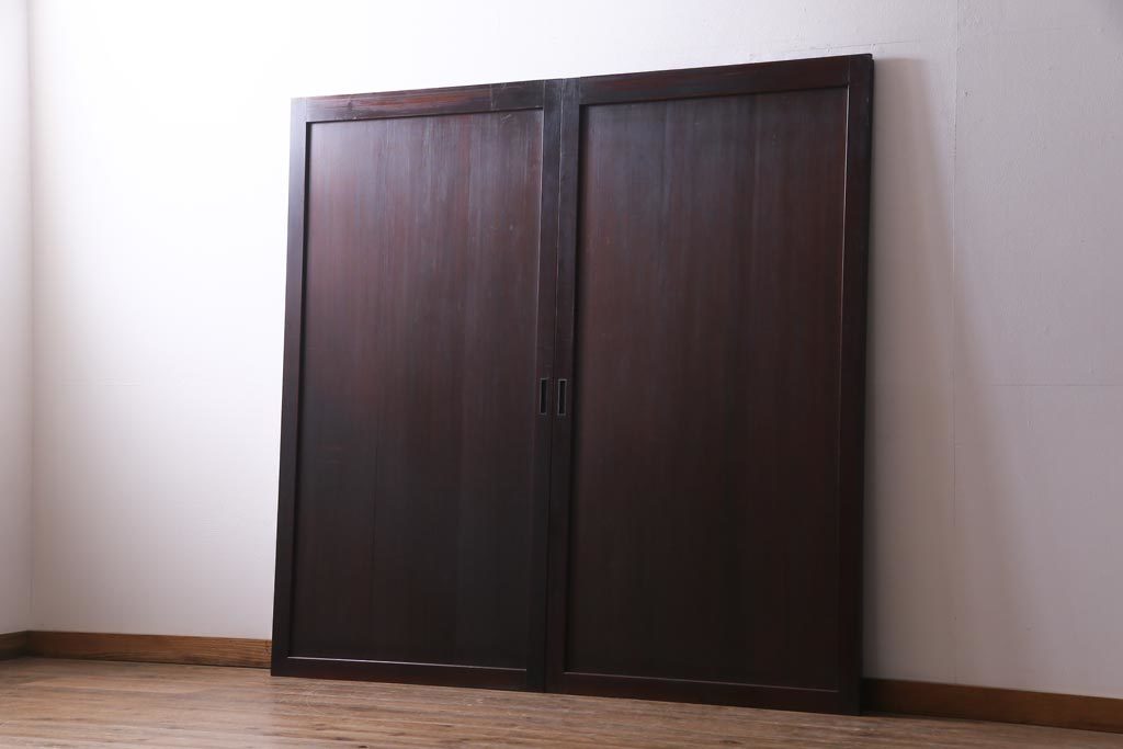 R-036117 和製アンティーク シンプルなデザインで様々なテイストに馴染む板戸2枚セット(帯戸、建具)拍卖