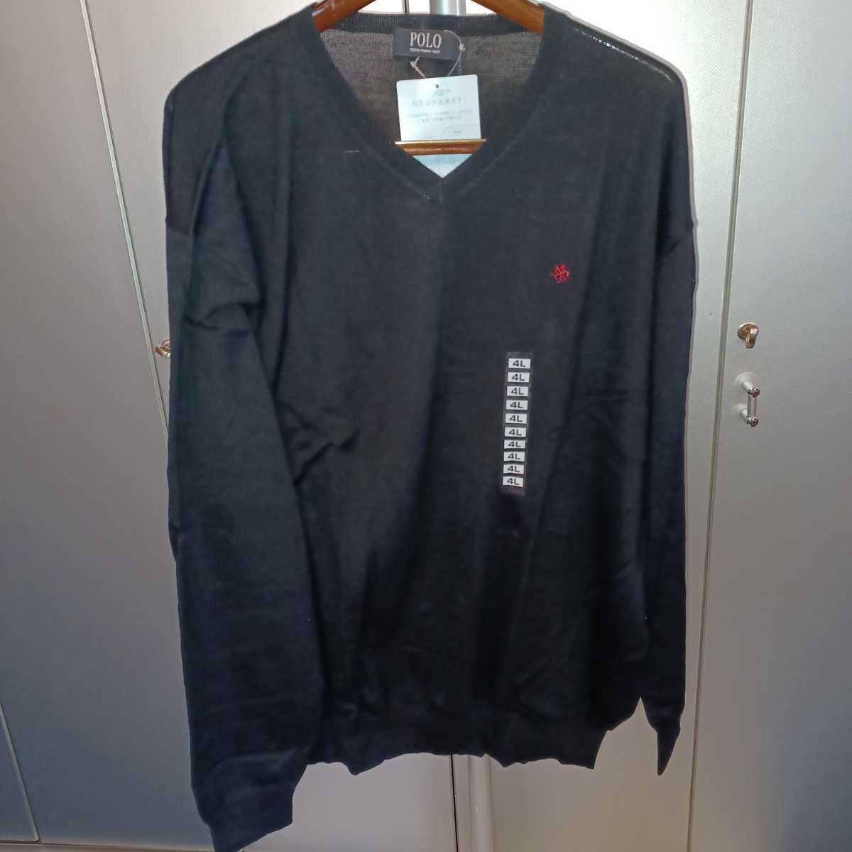【新品】POLO セーター ブラック 4L拍卖