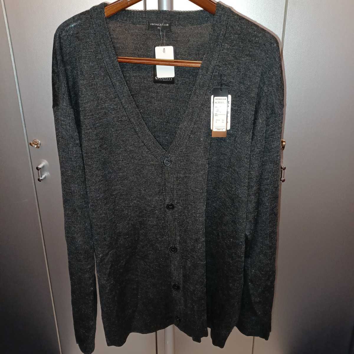 【新品】VINTAGE CLUB セーター グレー系 4L拍卖