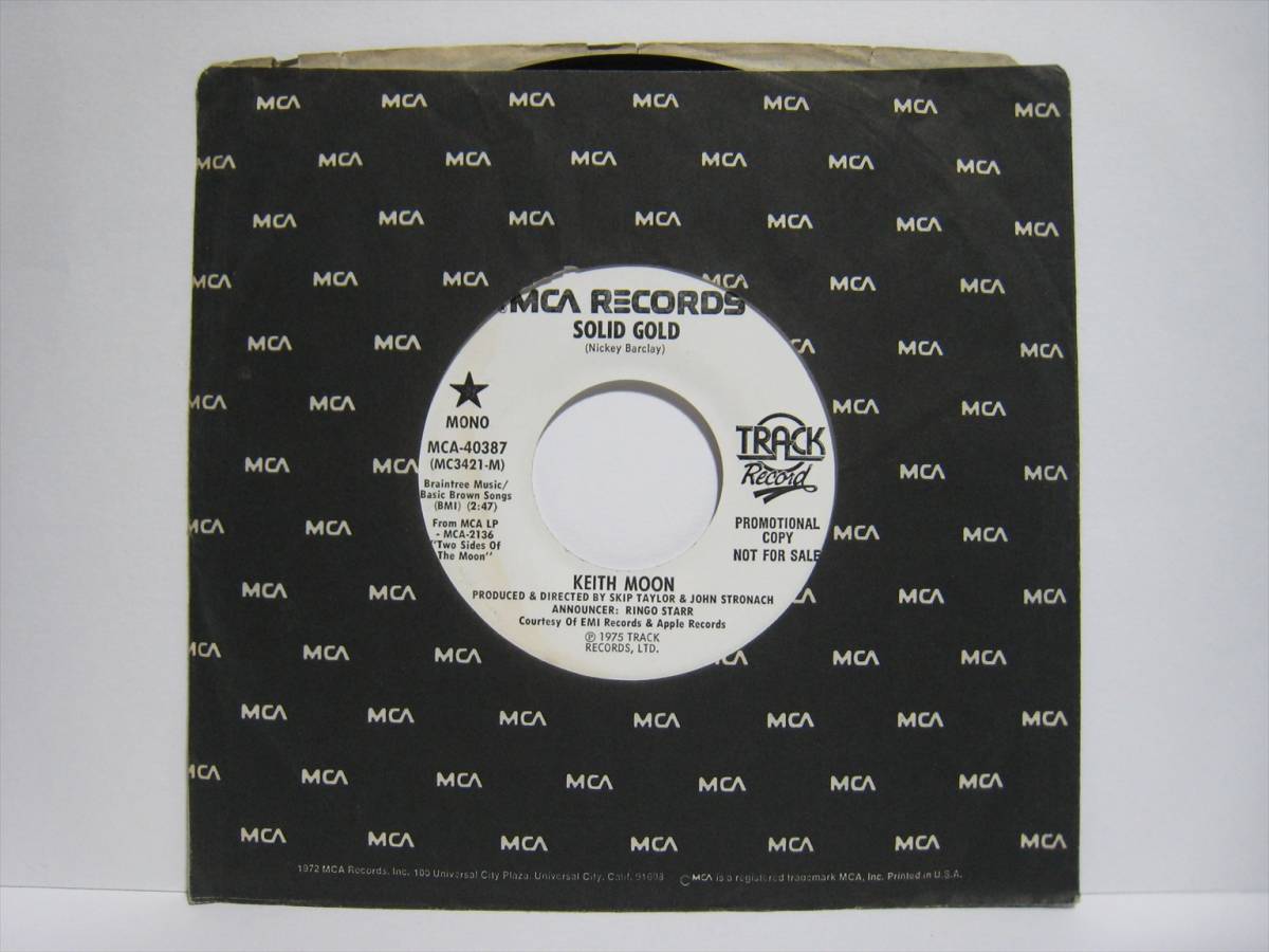 【7”】 KEITH MOON / ●白プロモ MONO/STEREO● SOLID GOLD US盤 キース・ムーン ソリッド・ゴールド THE WHO拍卖