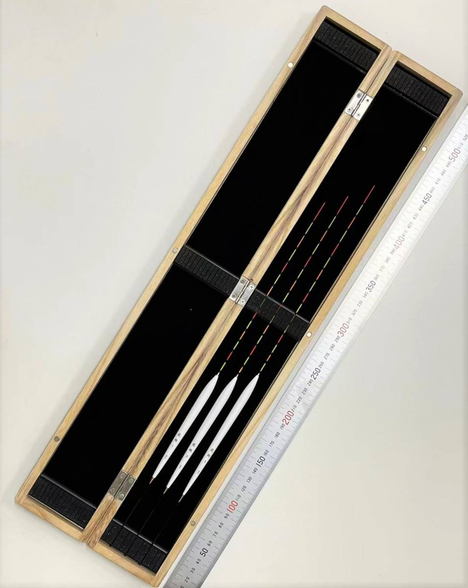 訳あり 桐製 浮き箱 最大28本収納 全長約55cm 幅約8cm 230g 桐箱 へら浮き3本付き拍卖