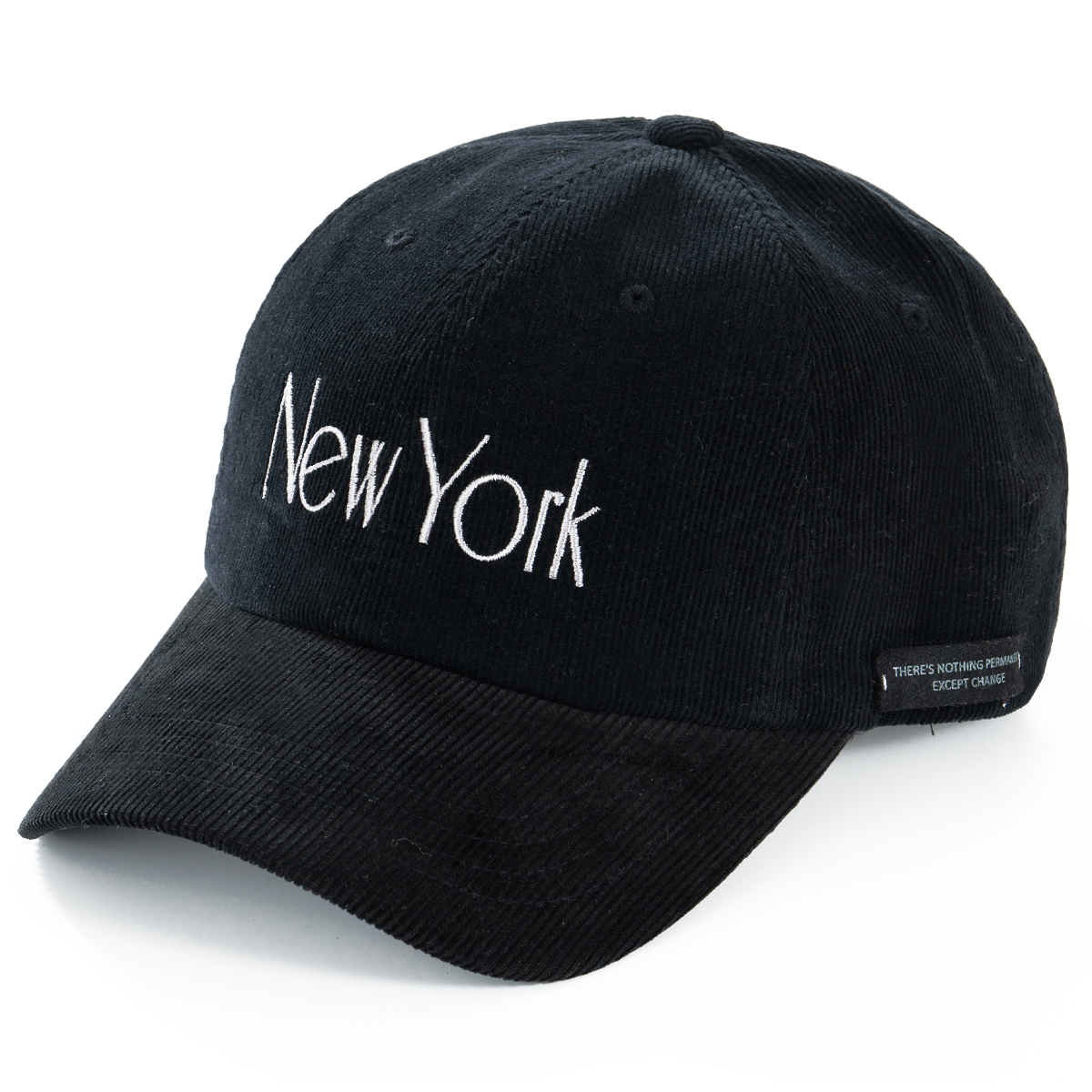 ユニセックス スプリング コーデュロイ カーブキャップ ゴルフ キャンプ アウトドア カジュアル シンプル 'New York' ブラック拍卖