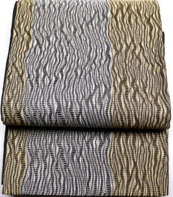 訪問着用 袋帯 正絹 櫛織 波縞 Lサイズ F3568 新品 レディース シルク オールシーズン 入学式 卒業式 結婚式 送料無料拍卖