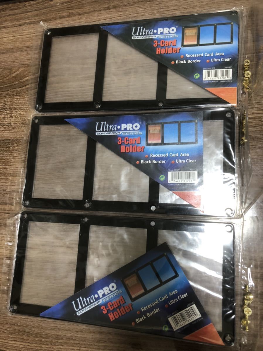 送料無料 ウルトラプロ 3連ブラックフレーム スクリューダウン Ultrapro 3フレーム 黒枠 Screwdown 匿名配送 ヤフネコ ネコポス 3個セット拍卖