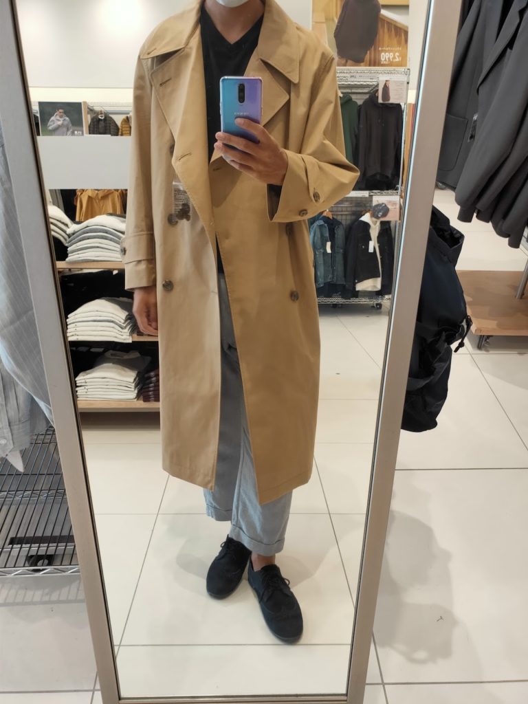 MB 様 HP紹介 絶版 UNIQLO U 極美品 トレンチコート メンズ S ビッグシルエット ベージュ オーバーサイズステンカラーコート 471713拍卖