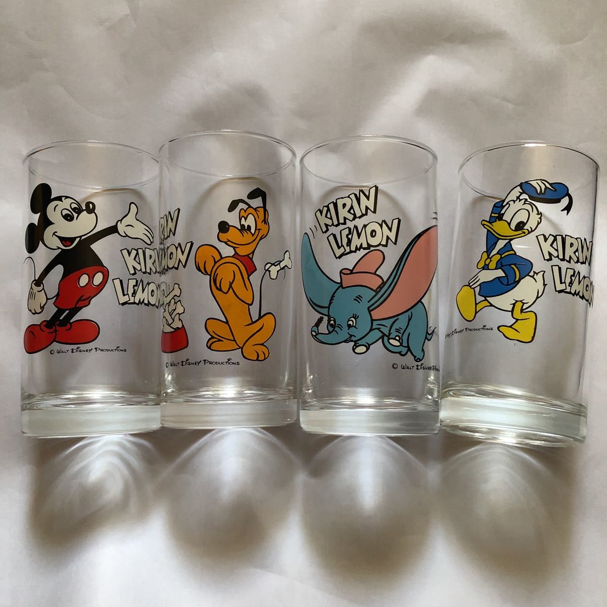 *昭和レトロ*激レア非売品 キリンレモン×ディズニー グラス タンブラー 4個セット ノベルティ 当時物拍卖