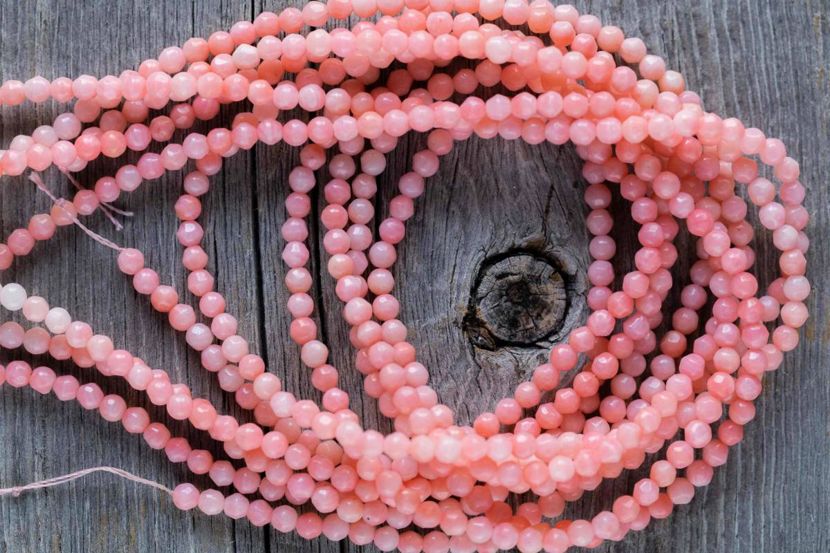 *ミラーボールカット・染色海竹ピンクコーラル拍卖