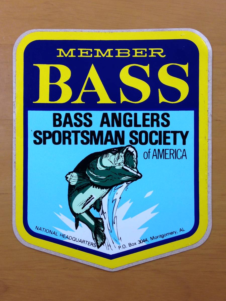 BASS メンバー ステッカー 12cm×15cm バス アングラーズ スポーツマン ソサエティー オブ アメリカ #21-513拍卖