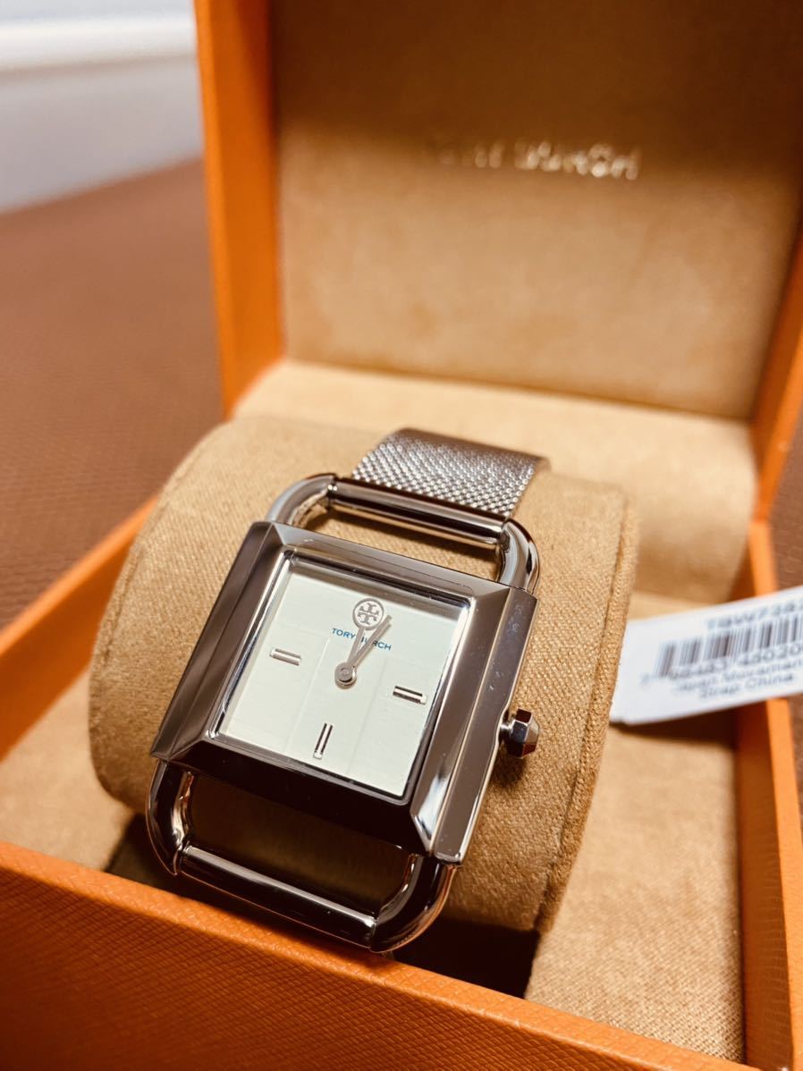 希少★トリーバーチ 腕時計 Tory Burch TBW7252 PHIPPS WATCH シルバー メッシュ ウォッチ 時計★電池切れ拍卖