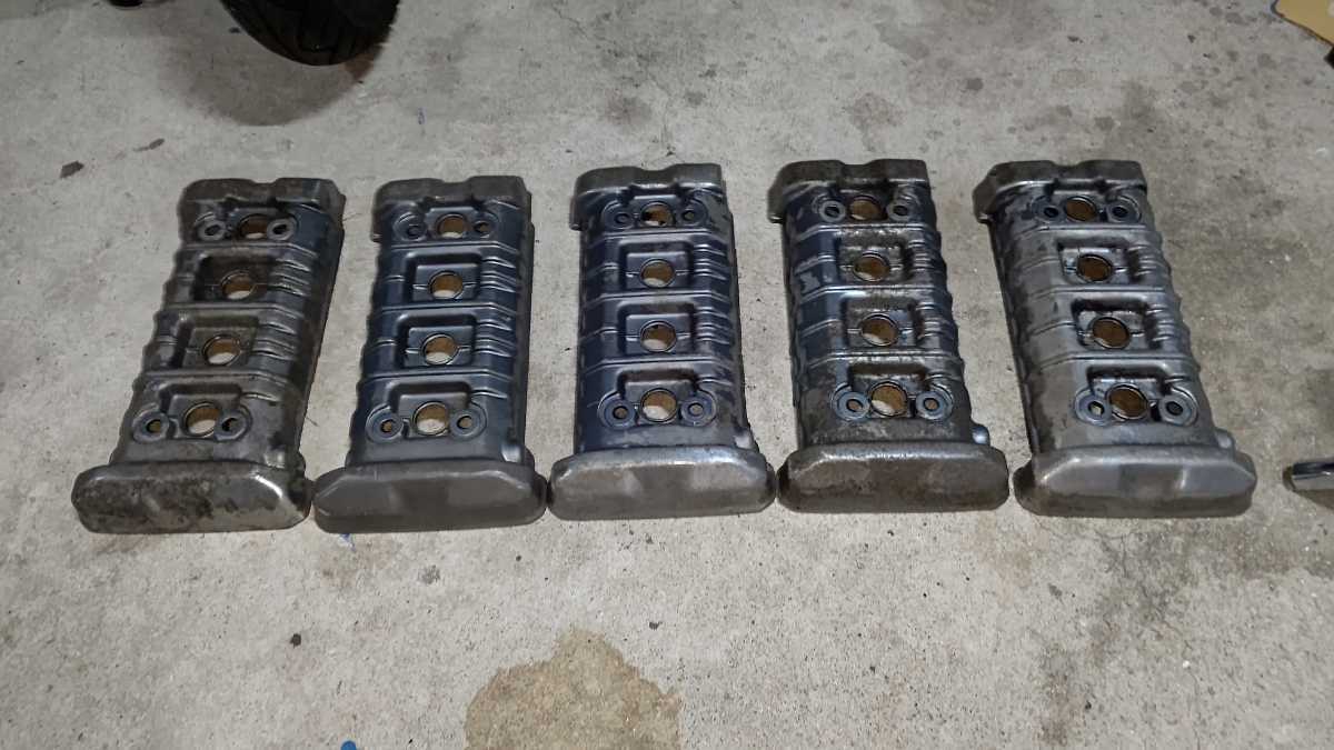 kawasaki バリオス 純正 シリンダーヘッド タペットカバー 5個 ヘッドカバー ZR250A カワサキ ZX250CE BALIUS ZR250B メッキ ベース拍卖